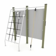 Outdoor Workout Climbing Wall with Net and Rope Khaki Groen
