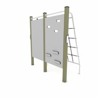 achterkant van Outdoor Workout Climbing Wall with Net and Rope Khaki Groen