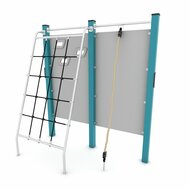 Outdoor Workout Climbing Wall with Net and Rope Turquoise