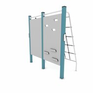 achterkant van Outdoor Workout Climbing Wall with Net and Rope Turquoise