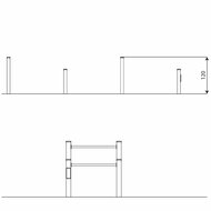 hoogte van Outdoor Workout Low Parallel Bars Turquoise