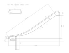 Afmetingen Glijbaan RVS tot Platformhoogte 105 t/m 120 cm Premium
