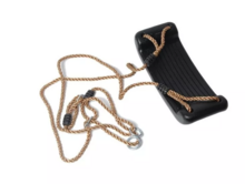 Kunststof schommelzitje zwart met pp touwen 