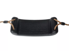 Bovenaanzicht kunststof schommelzitje zwart