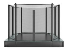 Akrobat Trampoline Primus Flat To The Ground 380x250 cm met Veiligheidsnet en ritssluiting Zwart/Zwart