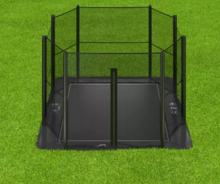 Akrobat Trampoline Primus Flat To The Ground 380x250 cm met Veiligheidsnet en ritssluiting Zwart/Zwart