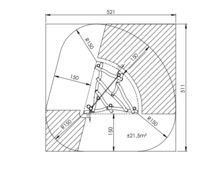 Afmetingen/Vrije ruimte van het speeltoestel ECo-Play Termietenheuvel 