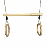 B-Play Houten Trapeze met Houten Ringen Beige BR Touw voorkant