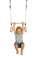 Sfeerfoto B-Play Houten Trapeze met Houten Ringen Beige BR Touw