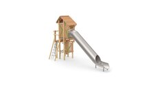 Eco-Play Robinia Ridderburcht met hoge RVS Buisglijbaan Openbaar