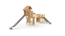 Eco-Play Robinia Speeltoestel Combi-Ridderburcht met evenwichtsparcours Openbaar