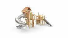 Eco-Play Robinia Speeltoestel Maxi-Ridderburcht met evenwichtsparcours Openbaar