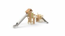 Eco-Play Robinia Speeltoestel Maxi-Ridderburcht met buisglijbaan
