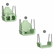 3 verschillende standen Groeimodel zitje Pastel groen