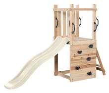 Houten speeltoestel Irma met Pastel Witte Glijbaan