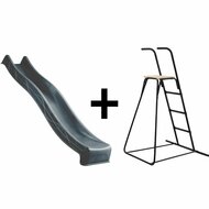 glijbaan en vrijstaande ladder