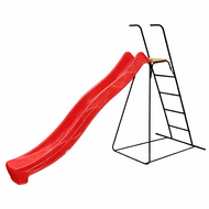 Vrijstaande Ladder Zwart 150 cm Hoog met Glijbaan Tsuri Rood
