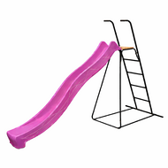 Vrijstaande Ladder Zwart 150 cm Hoog met Glijbaan Tsuri Roze