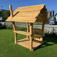B-Play Robinia Speelhuisje Marla met Platform Openbaar geplaatst in de grond
