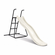 Vrijstaande Ladder Zwart inclusief Tweeb Glijbaan Pastel Wit Platformhoogte 90 cm