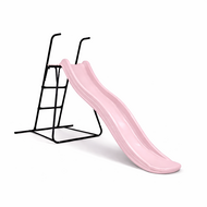Vrijstaande Ladder Zwart inclusief Tweeb Glijbaan Pastel Roze Platformhoogte 90 cm