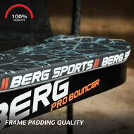 Frame VAN DE Berg SPORTS Ultim Pro Bouncer Flatground Trampoline 500 x 500 Antraciet Grijs + Safety Net DLX XL