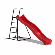 Vrijstaande Ladder Zwart inclusief Glijbaan Rood Platformhoogte 120 cm