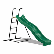 Vrijstaande Ladder Zwart inclusief Rex Glijbaan Groen Platformhoogte 120 cm