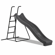 Vrijstaande Ladder Zwart inclusief Rex Glijbaan Antraciet Platformhoogte 120 cm