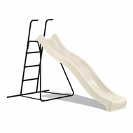 Vrijstaande Ladder Zwart inclusief Rex Glijbaan Pastel Wit Platformhoogte 120 cm