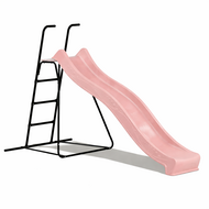 Vrijstaande Ladder Zwart inclusief Glijbaan 220 cm Pastel Roze Platformhoogte 120 cm