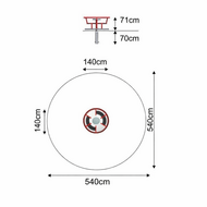 Technische tekening met bovenaanzicht van Openbare speelplaats Carrousel &Oslash;140 cm 