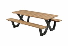 Hardhouten Picknicktafel met metalen Frame 230x160cm 
