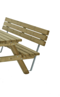 Rugleuning voor grote rechthoekige picknicktafel