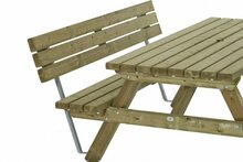 Rugleuning voor rechthoekige picknicktafel 230x160 cm