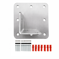 B-Play Muursteun RVS (L) voor vierkant hout van 140 tot 160 mm incl. bouten  -  Perfect voor Douglas palen 