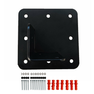 B-Play Muursteun RVS (L) Zwart gepoedercoated voor vierkant hout van 140 tot 160 mm incl. Bouten