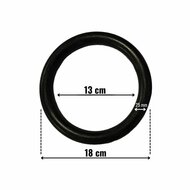 afmetingen van B-Play kunststof ABS ringen &Oslash;18 cm Zwart met PH-Touw