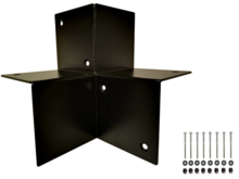 Houtverbinding Drieweg Zwart gepoedercoat voor balken tot 195 mm
