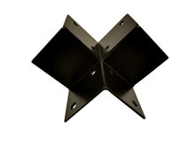 Houtverbinding drieweg zwart gepoedercoat voor balken tot 135 mm