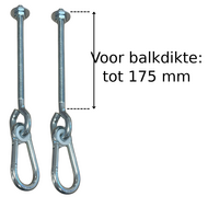 2 stuks B-Play Schommelhaken met Karabijnhaak *M12 190 mm**