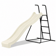 Vrijstaande Ladder Zwart inclusief Rex Glijbaan Pastel Wit Platformhoogte 120 cm
