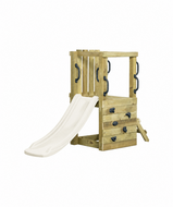 Houten speeltoestel Irma Small met Pastel Witte Glijbaan