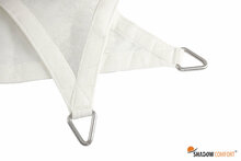 driehoeksogen van Vierkant Schaduwdoek Arctic White met 4 Robinia Palen Basic