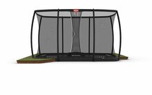 BERG Ultim Champion FlatGround Trampoline - 410 &times; 250 cm - Safety Net DLX XL - Antraciet Grijs