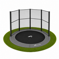 Akrobat Trampoline Orbit Flat To The Ground 365cm met Veiligheidsnet Antraciet