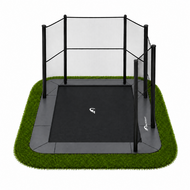 Akrobat Trampoline Primus PLUSFlat To The Ground 520x305 cm Antraciet met half veiligheidsnet