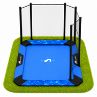Akrobat Trampoline XCITYX Flat To The Ground 520x365 Blauw met half veiligheidsnet