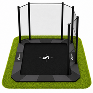 Akrobat Trampoline XCITYX Flat To The Ground 520x365 Antraciet met half veiligheidsnet