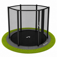 Akrobat Trampoline Orbit Flat To The Ground 305cm met Veiligheidsnet Antraciet